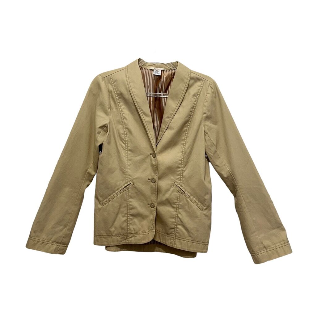 Sundance Women's Casual Blazer Jacket Light Tan 3 Button Single Breasted Size 6